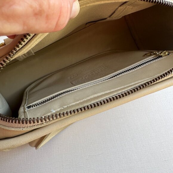 Vintage COACH Beaumont Satchel 9871 Bone Leather Top Handle Crossbody Bag - Picture 9 of 16